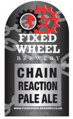 FIXED WHEEL BREWERY CHAIN REACTION PALE ALE PUMP CLIP FRONT 
